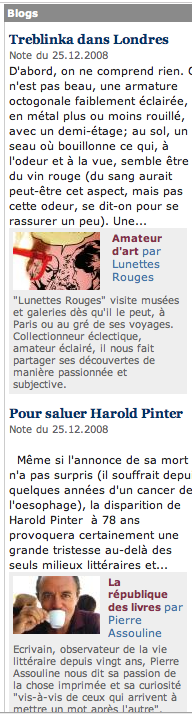     Le Monde incorporates high-quality bloggers on their website in the appropriate section right next to staff content, but clearly labeled as a blog. No blogger ghetto 